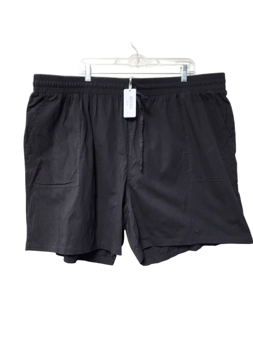 Ritera Mens Black Drawstring Elastic Waist Shorts 5XL With Tags